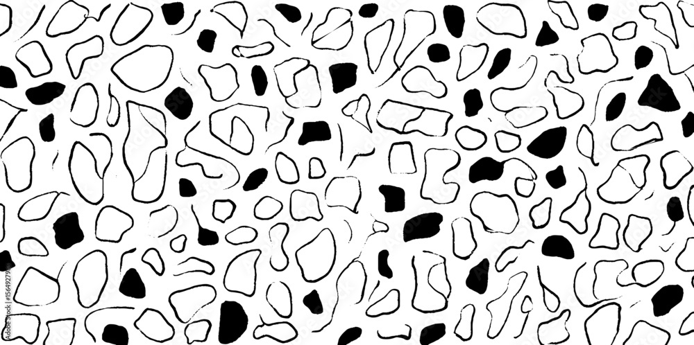 Poster abstract black and white pattern of organic shapes for modern design