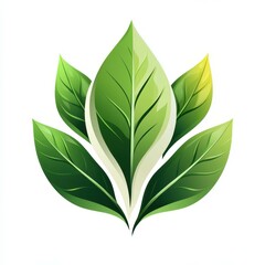 Naklejka premium Green leaves design representing nature and growth in a modern artistic style suitable for various eco-friendly projects