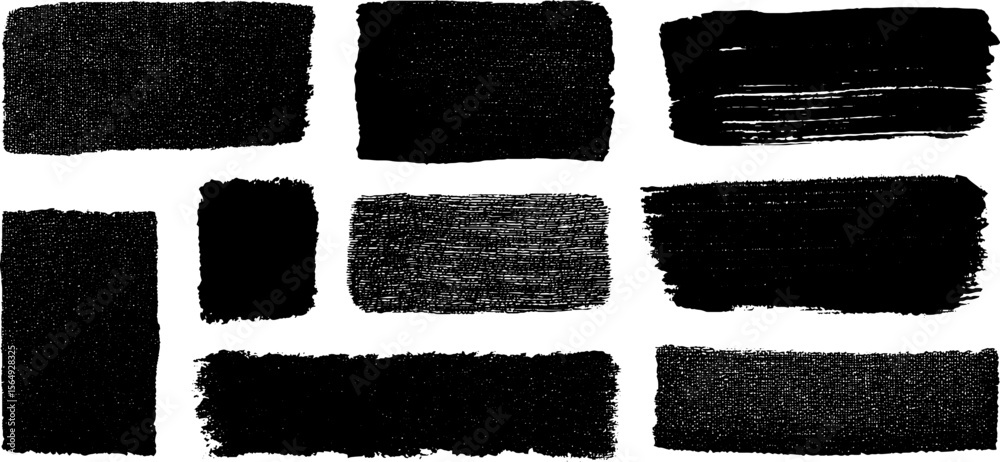 Poster hand painted ink rectangles and bars collection for artistic design projects