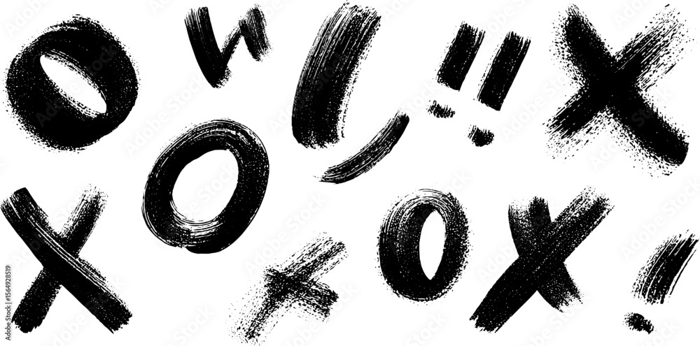 Poster bold artistic typographic punctuation marks collection for creative design