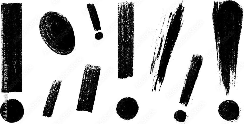 Poster Artistic collection of typographic punctuation marks in grunge style for creative design projects