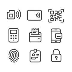 Payment and Security Icon Set on Transparent Background