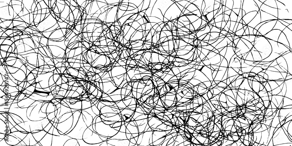 Poster abstract art with hand drawn scribble lines for creative design