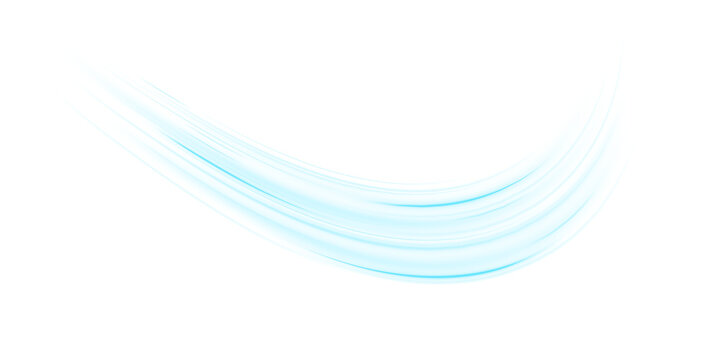 Neon blue light streaks with blur and motion on a dark highway background, featuring futuristic car trails, police flashes, and glowing city streets in dynamic vector illustration.

