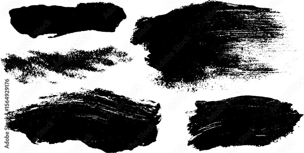 Poster collection of black abstract grunge textures for creative design and art projects
