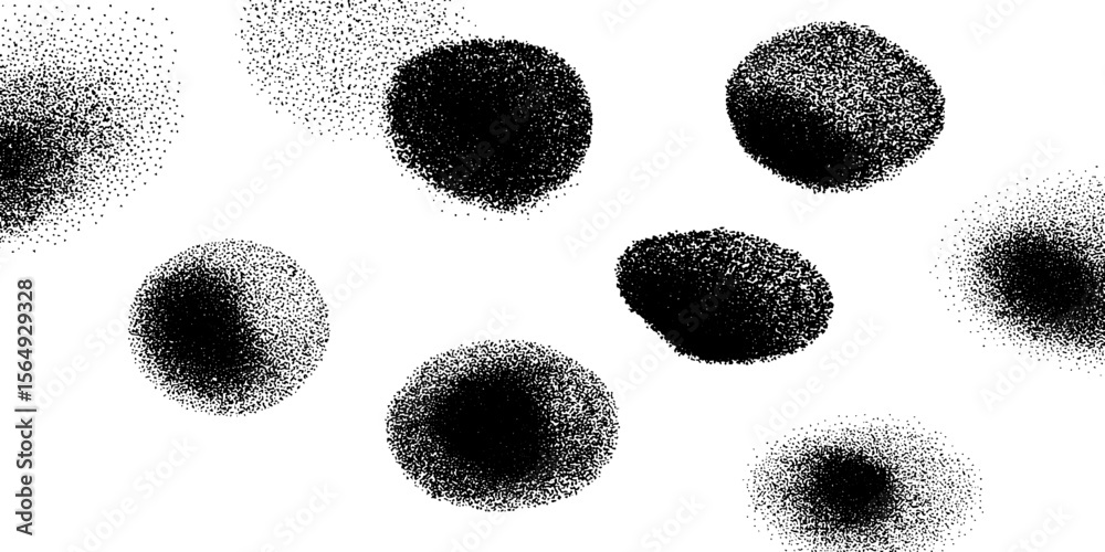 Poster Abstract handmade ink stippling textures for artistic design and background use