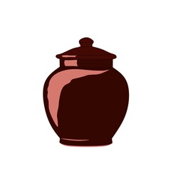 Traditional Korean Onggi Clay Pot Illustration