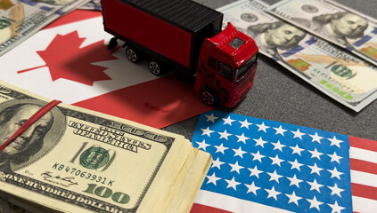 flags of the United States and the European Union, dollars 