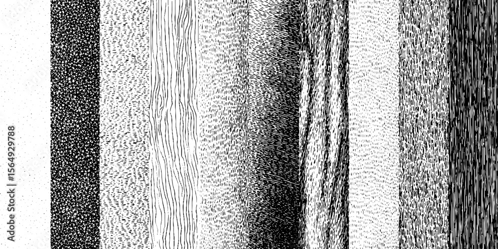 Aufkleber Seamless hatching and crosshatch texture kit for artistic design projects