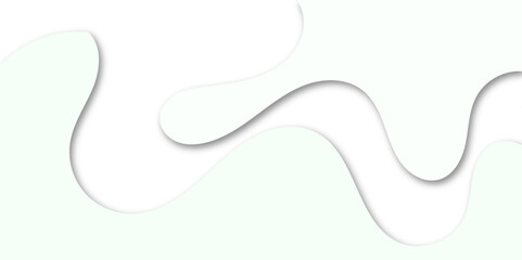 Abstract paper cut layered background with smooth greenish-white curves and 3D shadows. Modern, minimal, wavy design ideal for banners, templates, web layouts, or presentations.