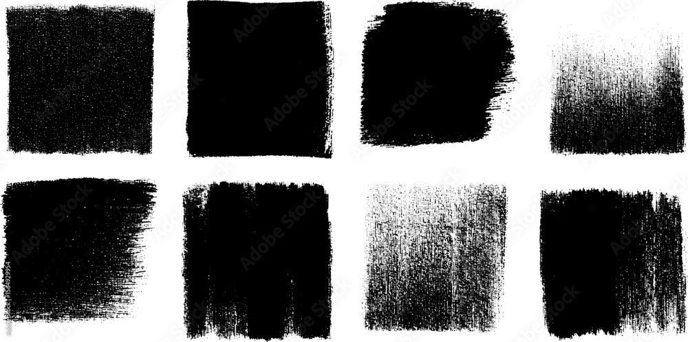 Poster abstract black ink texture swatches layout for artistic design and creative projects