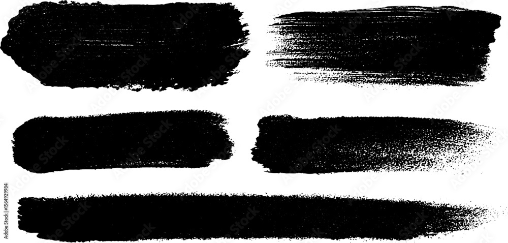 Poster black ink texture swatches and splatter for creative design and artistic projects