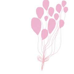 pink balloons isolated on white