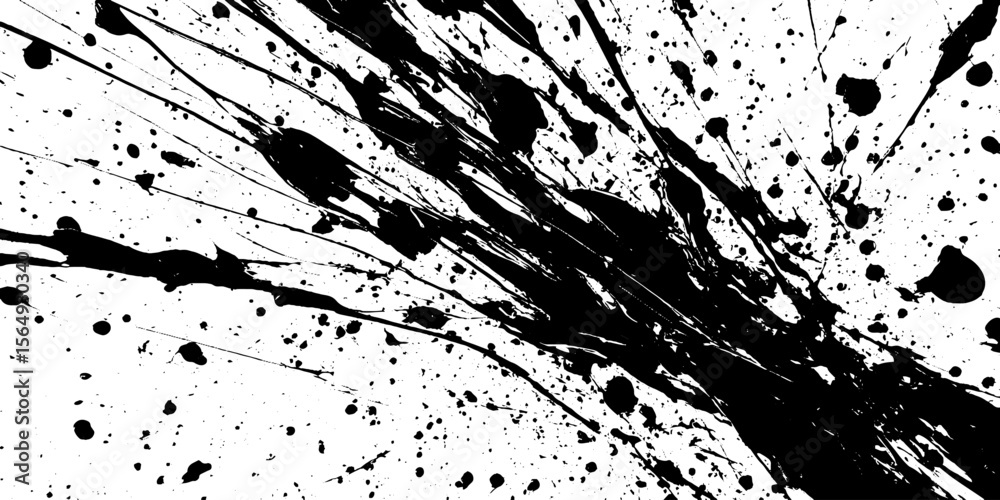 Poster expressive ink splatter art on white background for creative design projects