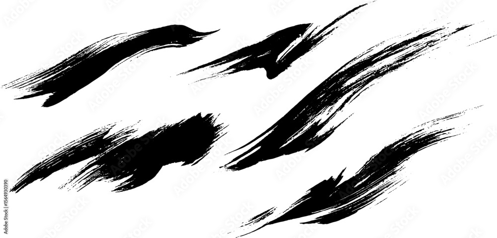 Aufkleber dynamic black ink line strokes for creative art and design projects