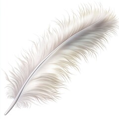 Fototapeta premium A single feather floating in the wind Vector illustration. isolated on white background, detailed, high resolution, professional photograph - generated AI