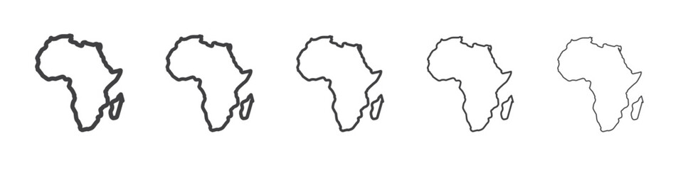 africa map icon Line graphics illustration symbol