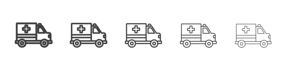 Ambulance icon Line graphics illustration symbol