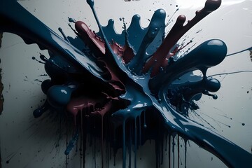 Vibrant 3D Abstract Image of Colorful Paint Splashes