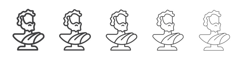 Ancient statue icon Line graphics illustration symbol