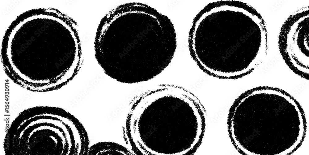 Poster circular ink stamp textures for creative design projects and crafting