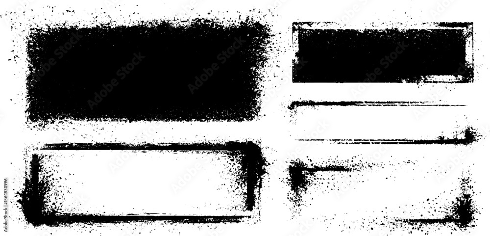 Poster versatile grunge ink frame set for creative design projects and textural borders