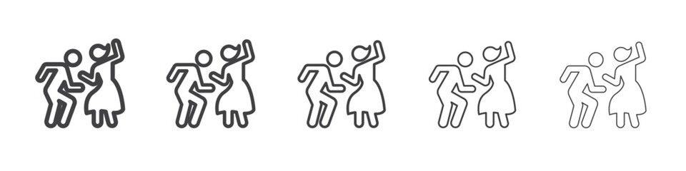 Arrivals plane icon Line graphics illustration symbol