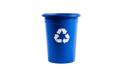Blue recycle bin promotes environmental sustainability isolated on transparent background representing conservation