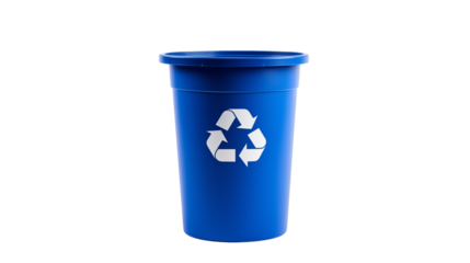 Blue recycle bin promotes environmental sustainability isolated on transparent background representing conservation