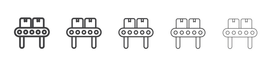 Obraz premium Assembly line icon Line graphics illustration symbol