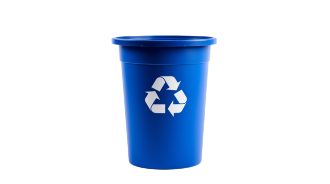 Blue recycle bin promotes environmental sustainability isolated on transparent background representing conservation - Powered by Adobe