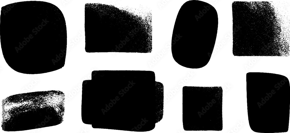 Poster abstract ink shapes set for modern graphic design and art projects