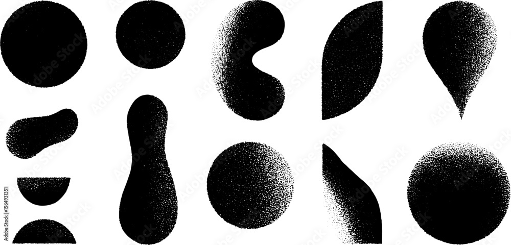 Poster abstract ink shapes collection for modern design and art projects