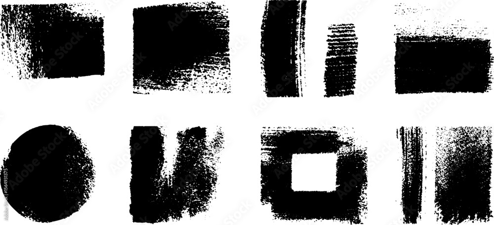 Poster collection of rough abstract ink shapes for creative design projects