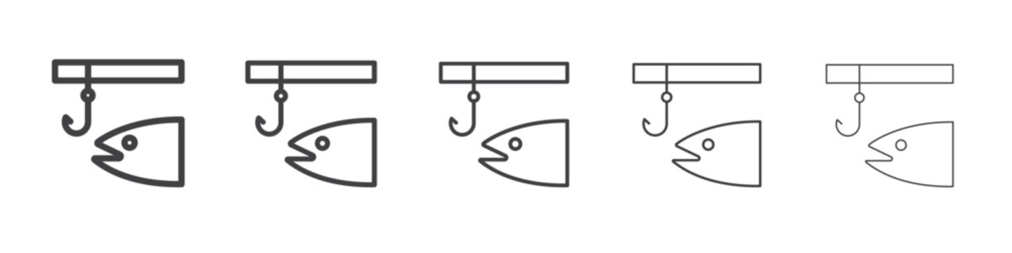 Bait Fishing Minnow icon Line graphics illustration symbol