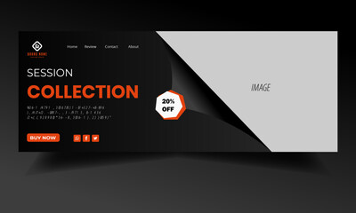 Fashion sale offer social media facebook cover and new season fashion sale shopping banner design