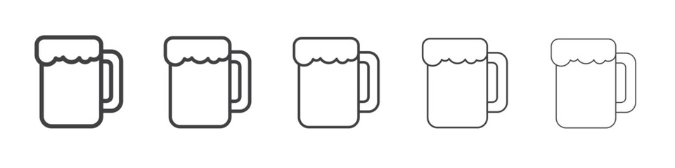 beer mug icon Line graphics illustration symbol