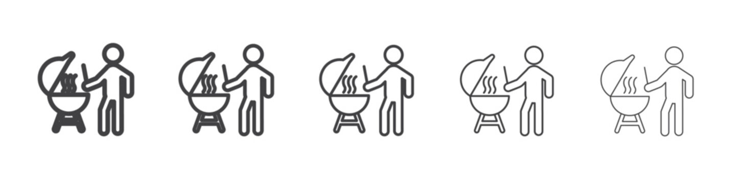 BBQ icon Line graphics illustration symbol