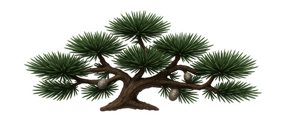 Obraz premium Lebanon cedar branch with broad, spreading form and thick, dark green needles