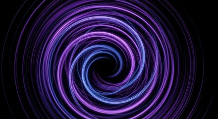 Obraz premium Abstract Neon Vortex Of Purple And Blue Light Trails Against Black Background