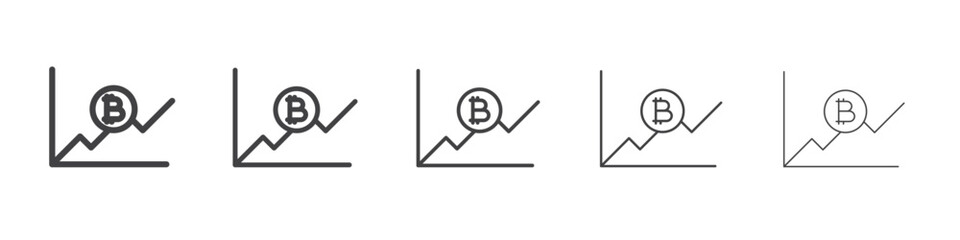 Bitcoin Evolution icon Line graphics illustration symbol