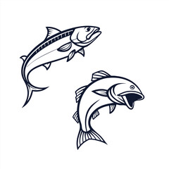vector illustration of a fish icons , ai generator