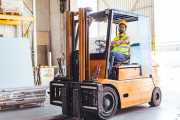 Forklift Operator Working in an Industrial Warehouse Environment