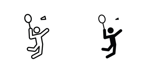 Badminton icon design collection. Vector sign and symbol for UI designs