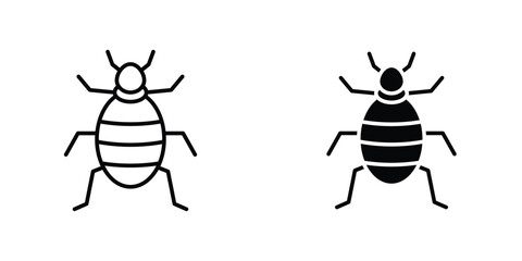 Bedbug icon design collection. Vector sign and symbol for UI designs