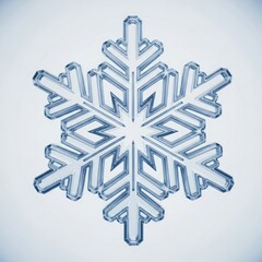 Intricate Snowflake Crystal Macro Photography with Blue Tones and Delicate Details
