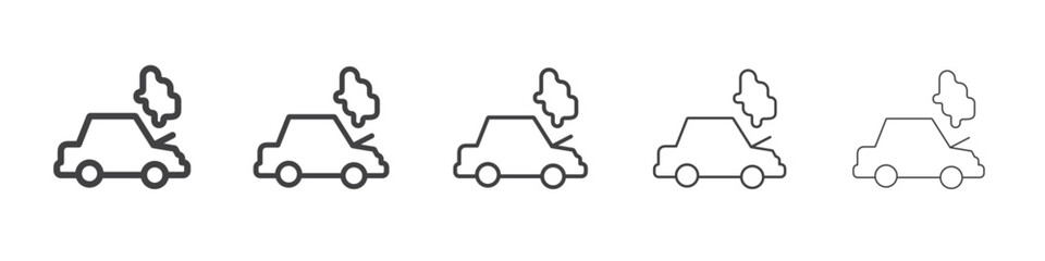 car accident icon Line graphics illustration symbol