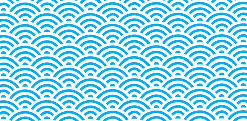 Japanese style wave pattern, Red, Black and White Fish Scales, Chinese and Japanese Style, Vector, Illustration