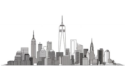 Cityscape Silhouette Illustration