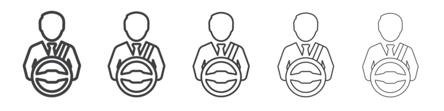 car driver icon Line graphics illustration symbol